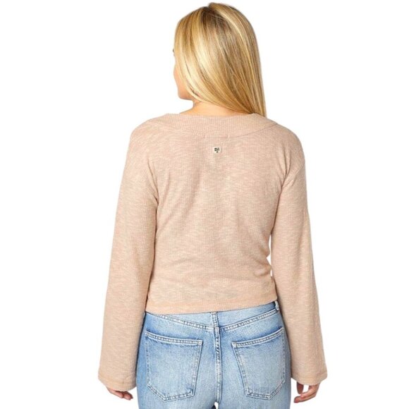 Billabong Wrap Sweater Beige Size L Neutral Coastal Spring Minimalist Classic - Picture 8 of 12